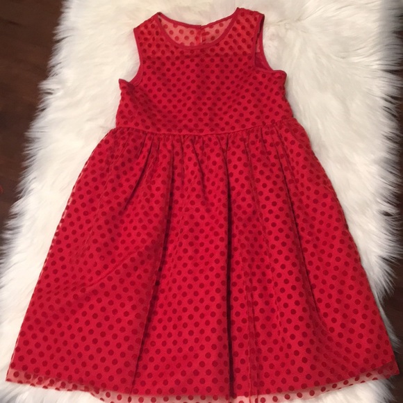 Marmellata Red Polka Dot Sheer Overlay Dress 6X - Picture 1 of 8